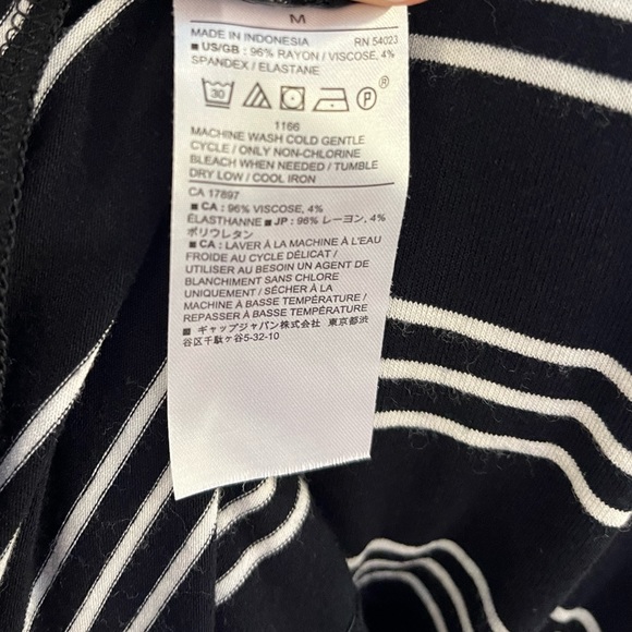 Banana Republic comfy, stretchy black & white casual midi dress - Picture 10 of 14